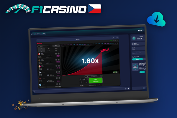 F1 Casino Aviator app – rozhraní hry na smartphonu i notebooku bez stahování aplikace