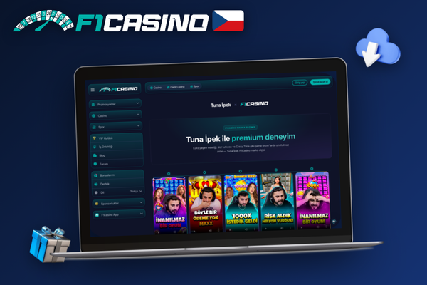 Obrazovka monitoru s lobby živého kasina F1 Casino a systémovými požadavky