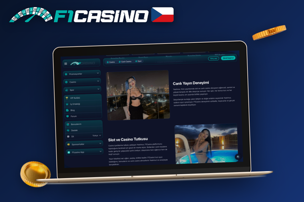 Hráč zkoumá výhry na slotu v F1 Casino přes notebook se stopkami a šálkem čaje