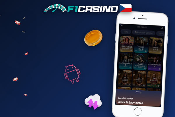 Ikona zástupce F1 Casino app na domovské obrazovce iPhonu mezi dalšími aplikacemi