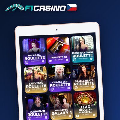 Živé casino F1 Casino s krupiérem přenášené plynule do mobilního telefonu