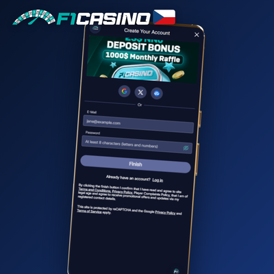 Registrace jedním klikem v F1 Casino – systém vygeneruje přihlašovací údaje za vás