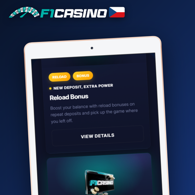 F1 Casino pojištění prvního tiketu — štít symbolizující vrácení vkladu jako bonusový kredit