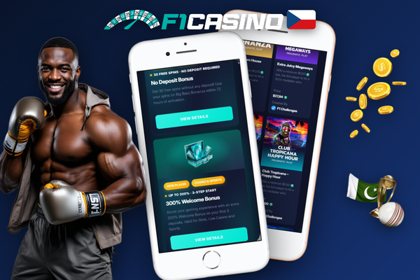 Registrační formulář F1 Casino s vyplněným promo kódem CZLUCKY500 v příslušném poli