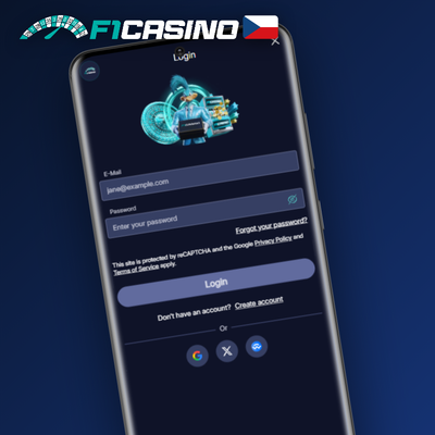 Přihlášení přes sociální síť a rychlé založení účtu F1 Casino jedním klikem