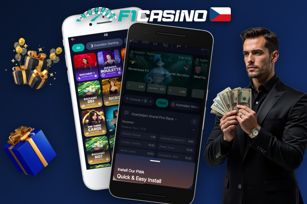 Živý chat zákaznické podpory F1 Casino otevřený na mobilním telefonu v češtině